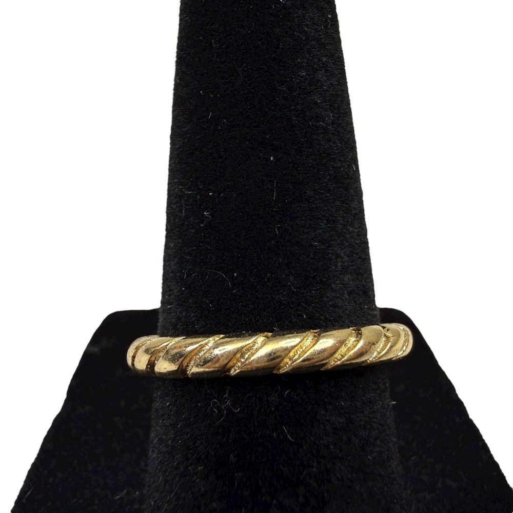 Womens Gold Tone Twisted Rope Design Ring Stacking Band Fashion Jewelry Sz 7